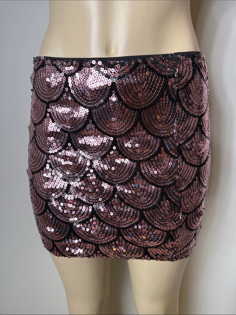 Lily Rose Rose Gold Sequin Mini Skirt